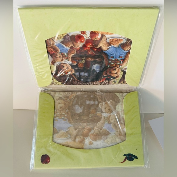 "Family Picnic at Apple Hill"by Janet Kruskamp Teddy Bears Art Print 10 Cards - Picture 3 of 8